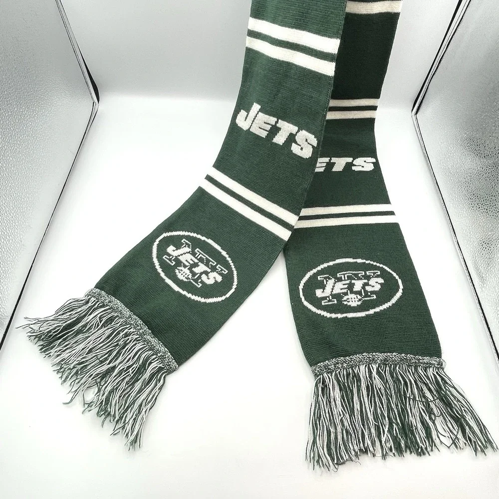 New‎ York Jets Forever Collectibles Knit Fringe Scarf Green White NFL Licensed
